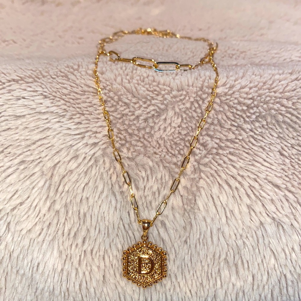 “D” Initial Layered Necklace